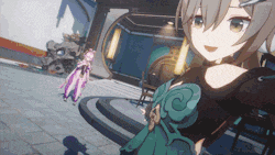 a girl in a green dress is standing next to a girl in a purple dress in a video game .