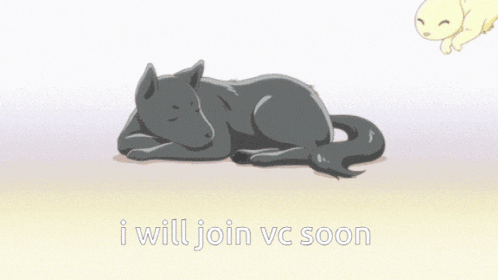 a cartoon of a dog and a rabbit with the words i will join vc soon