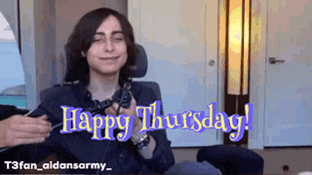 T3fan_aidansarmy_happy Thursday Aidan Gallagher GIF