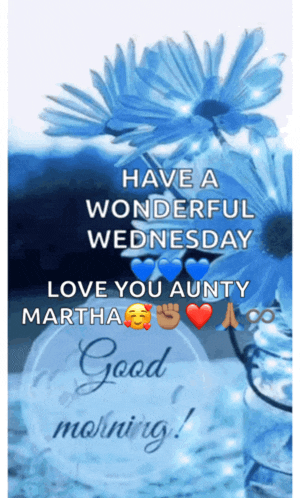 have a wonderful wednesday love your aunty martha good morning