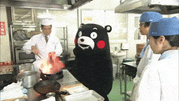 Eeek Fire!!!!!!!! GIF - Bear Mascot Cooking GIFs