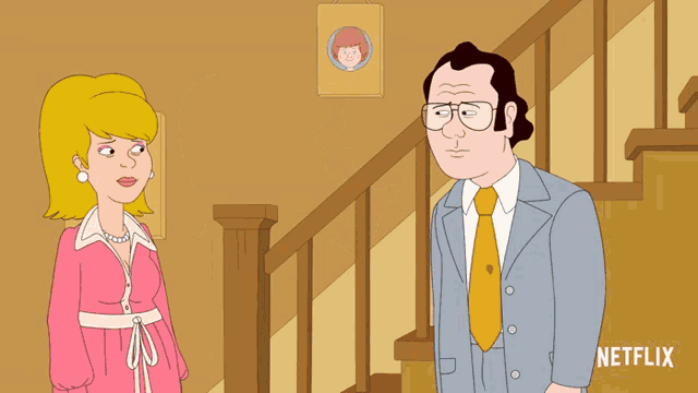 a cartoon of a man and a woman kissing with netflix written on the bottom