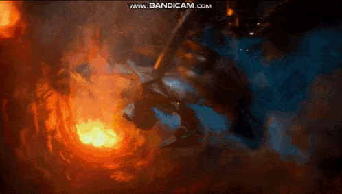 a painting of a fire with the website www.bandicam.com visible in the corner