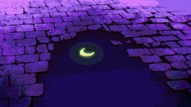 a cartoon drawing of a brick building with a flame coming out of it