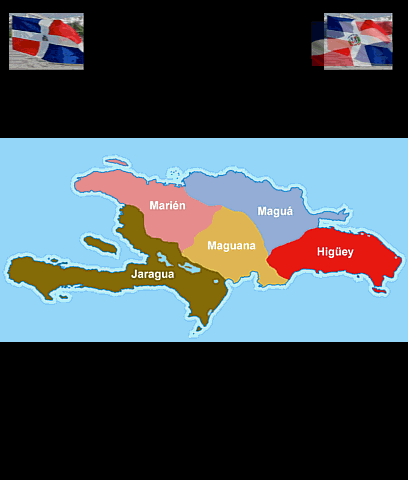 a map of the dominican republic with the name tainos on the top