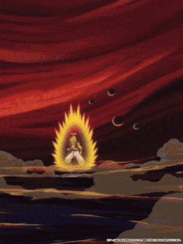 a cartoon drawing of a person with a yellow light coming out of their head