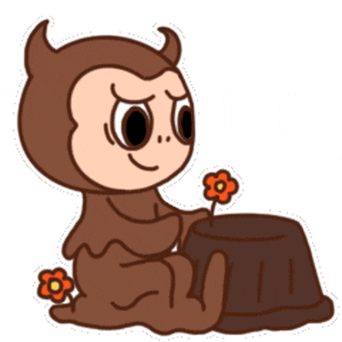 a cartoon monkey is sitting next to a flower