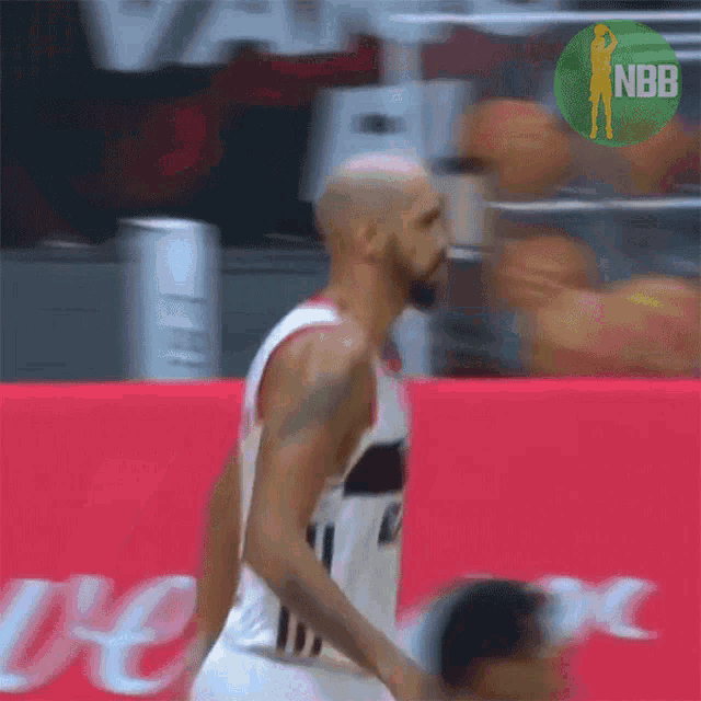a basketball player with the word nbb on the bottom