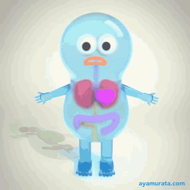 a cartoon character with the website ayamurata.com underneath it
