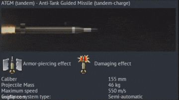 a screenshot of an anti-tank guided missile with armor-piercing effect