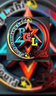 a colorful logo with the letters pgl on it
