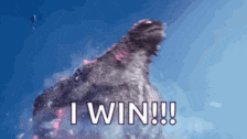 a picture of a monster that says i win !