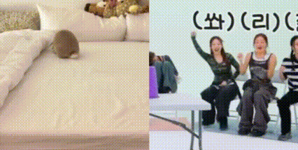 a hamster is sitting on top of a bed next to a group of people sitting at a table .