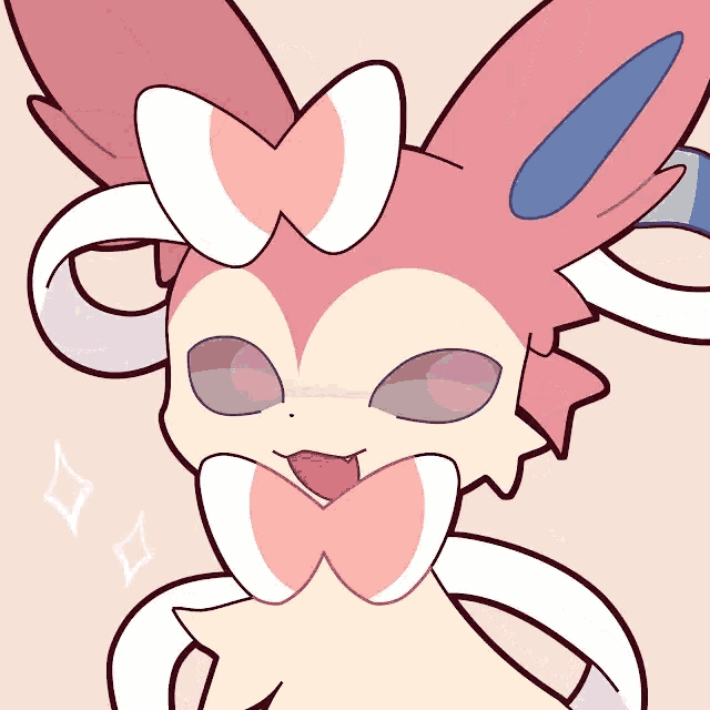 a cartoon drawing of a pink bunny with a bow on its head