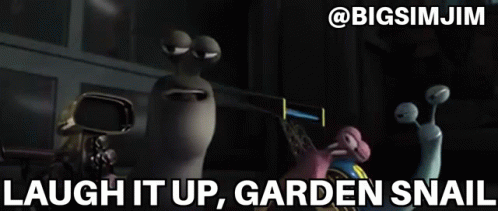 Laugh It Up Garden Snail Turbo GIF - Laugh It Up Garden Snail Turbo Samuel L Jackson GIFs