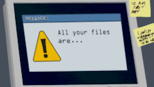 a computer monitor displays a message that all your files are