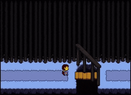 a video game with a girl standing on a staircase