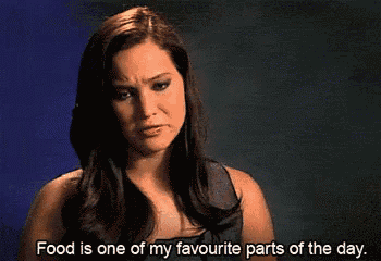 a woman says that food is one of her favorite parts of the day