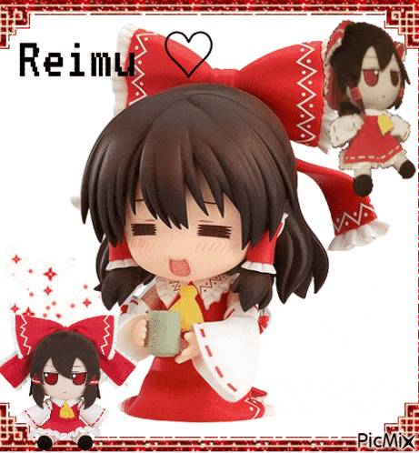 a picture of a girl with the name reimu