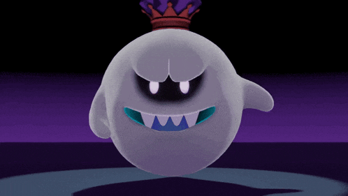 a cartoon character with a crown on top of it