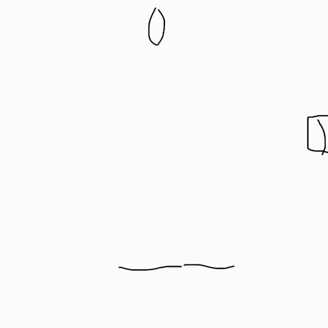 a black and white drawing of an arrow pointing downward
