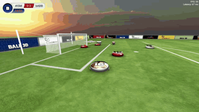 a computer screen shows a soccer game between #ism and #babb