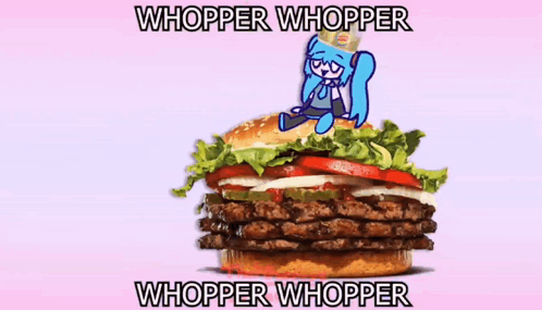 Hatsune Miku Burger King GIF - Hatsune Miku Burger King Junior Double GIFs