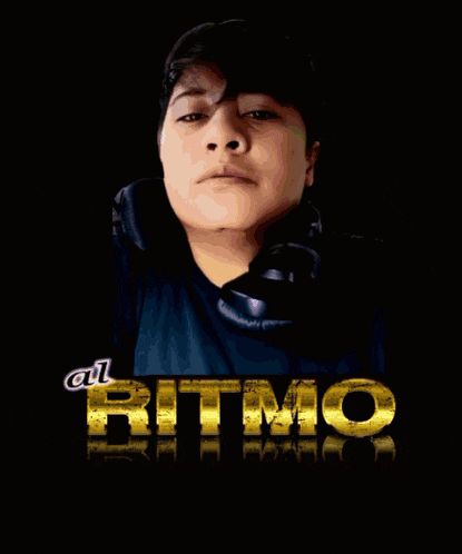 a picture of a boy with headphones and the word ritmo on the bottom