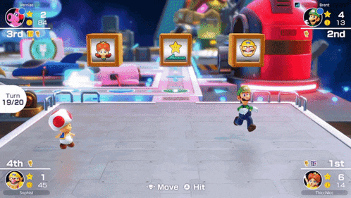 a screenshot of a video game with a toad and luigi