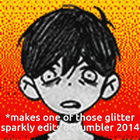 a black and white drawing of a boy with the words " makes one of those glitter sparkly edits of tumbler 2014 "