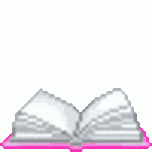 a pixel art drawing of a book with the word love coming out of it