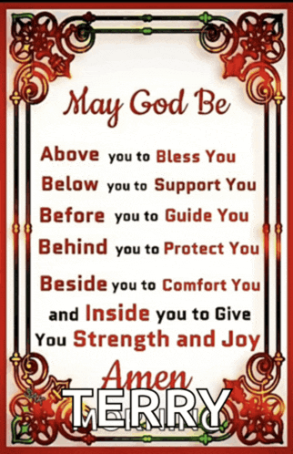 a poster with the words may god be above you to bless you below you to support you before you to guide you behind you to protect you