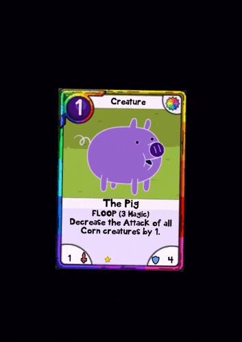 a card with a picture of a pig on it