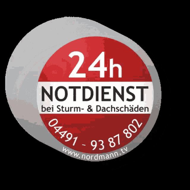 a 24h notdienst bei sturm and dachschäden sticker