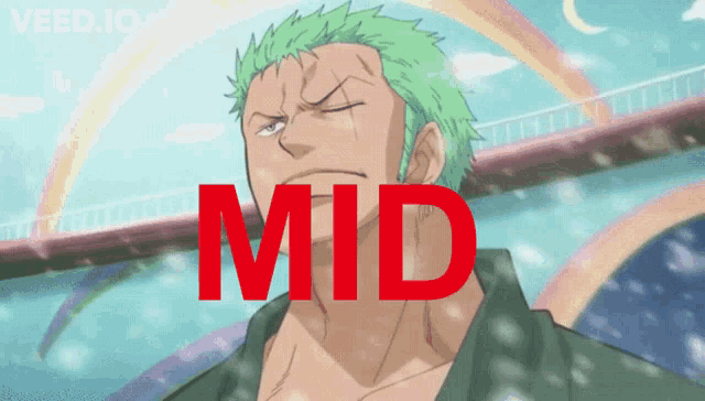 a cartoon of a man with the word mid on it