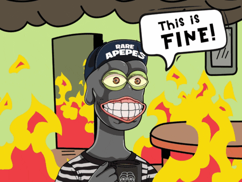 a cartoon of a man wearing a rare apes hat
