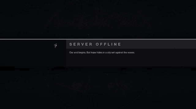 a black screen with a message that says `` server offline '' on it .