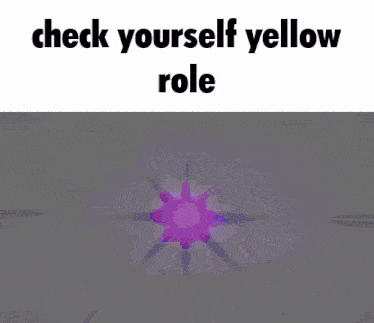 a purple background with a person holding a glowing object and the words check yourself yellow role