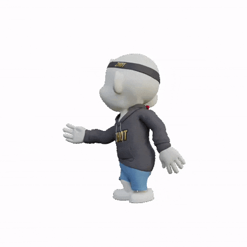 a cartoon character is wearing a hoodie that says that on it