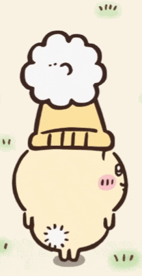 a cartoon drawing of a sheep with a cone on its head