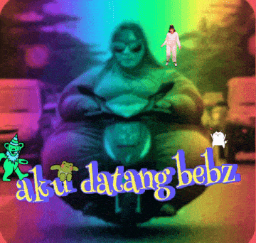 a picture of a woman riding a motorcycle with aku datang hebz