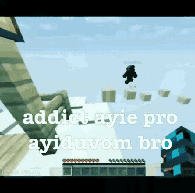a screenshot of a video game with the words addict ayie pro ayiduvom bro on it