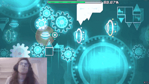a screenshot of a game with gears and a score of 69.67 %