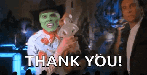 a man in a cowboy hat is holding a stuffed animal and says `` thank you ! ''