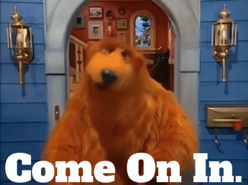 Bear In The Big Blue House Come On In GIF - Bear In The Big Blue House Come On In Come Inside GIFs