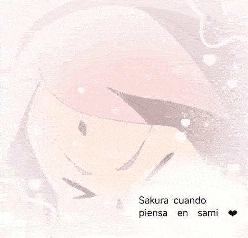 a cartoon of a girl with a surprised look on her face and the words sakura cuando piensa en sami below her