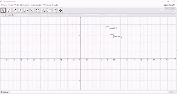 a computer screen shows a graph of a function and a function g.