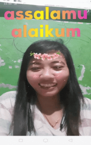 a woman with flowers on her face and the words assalamu alaikum behind her