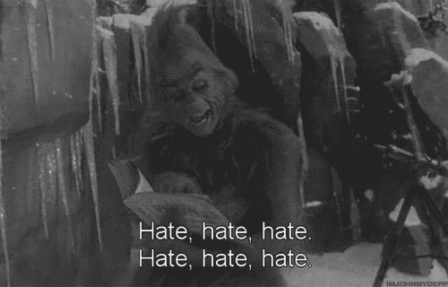 Hate, Hate, Hate… On We Heart It. Http://Weheartit.Com/Entry/66868846/Via/Wjack GIF - Christmas Funny Grinch GIFs