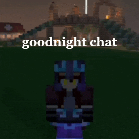 a picture of a minecraft character with the words goodnight chat above it